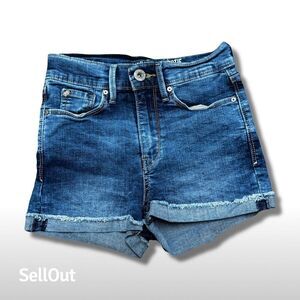 Levi's Denizen Women's Hi-Rise Shortie Blue Stretch Shorts Size 24